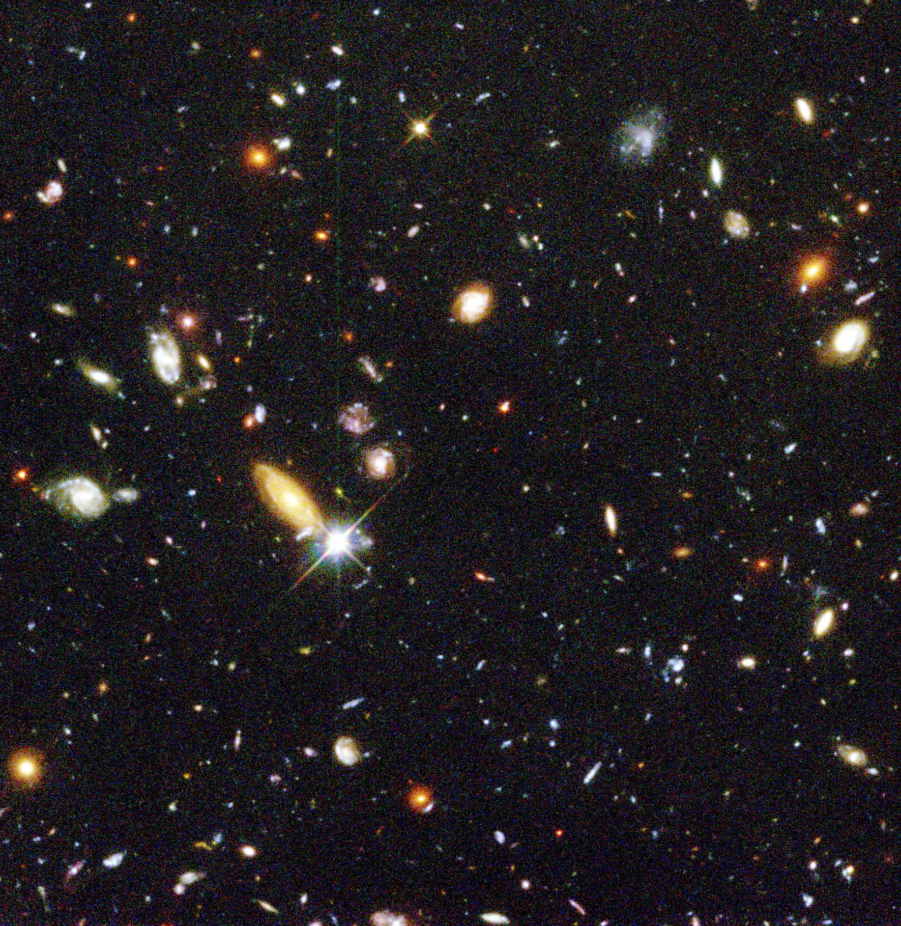 Image: The image shows a central portion of the Hubble Deep Field, created from exposures taken in 1995. The Hubble Deep Field covers a piece of sky about 1/13th the diameter of the full Moon.
Credit: NASA, Robert Williams, and the Hubble Deep Field Team (STScI)